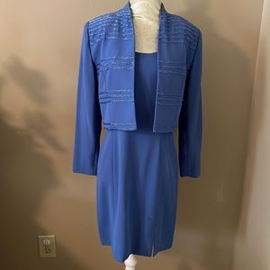 Baby blue Sunday or evening dress with sequined jacket